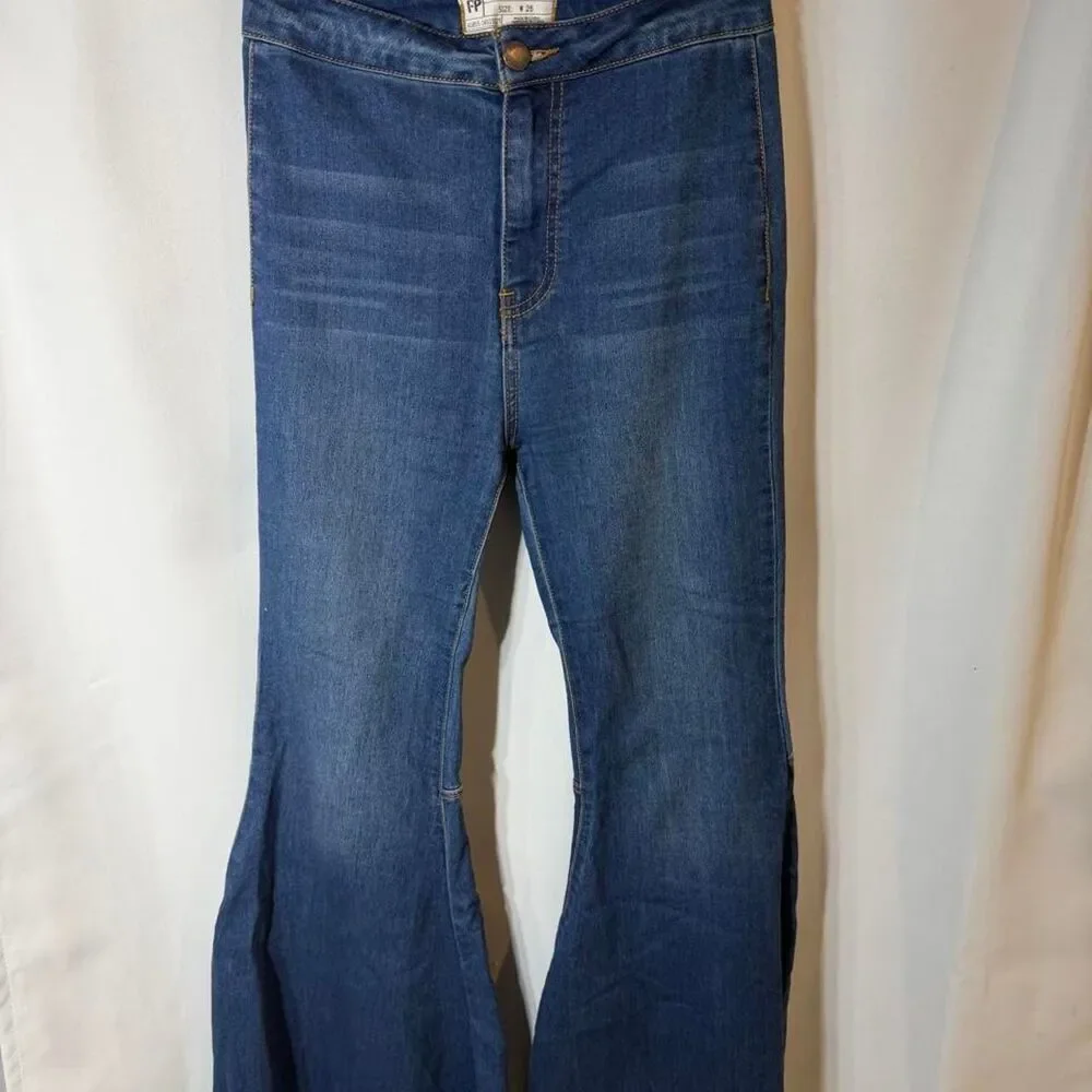 Free-people Women's Blue and Navy Jeans
